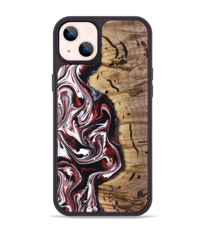 iPhone 14 Plus Wood Phone Case - Milena (Red, 832129)