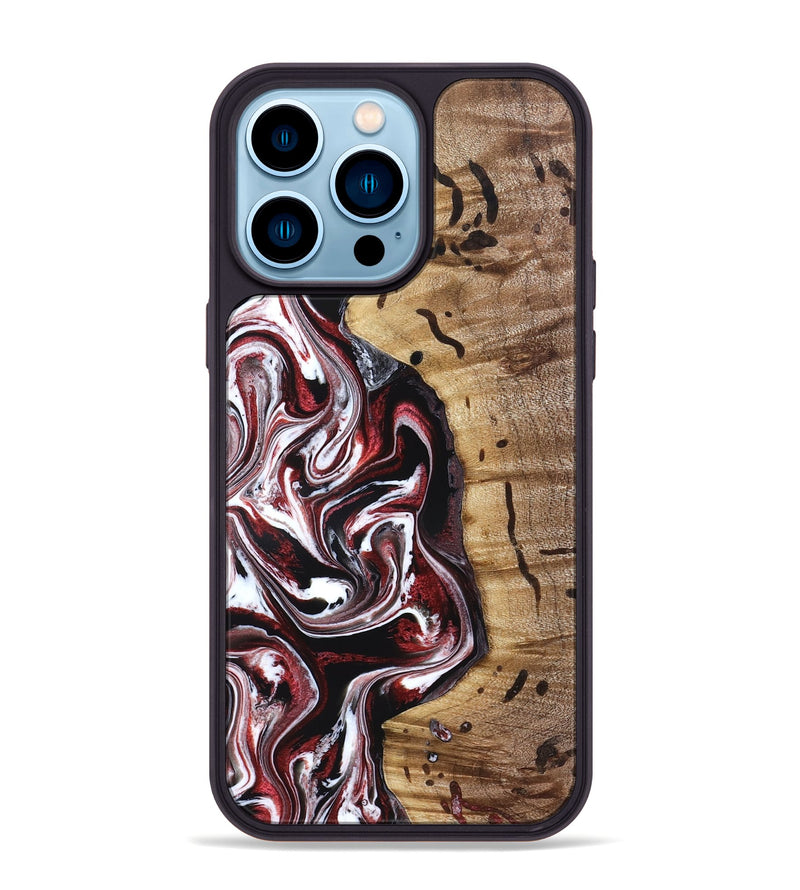 iPhone 14 Pro Max Wood Phone Case - Milena (Red, 832129)