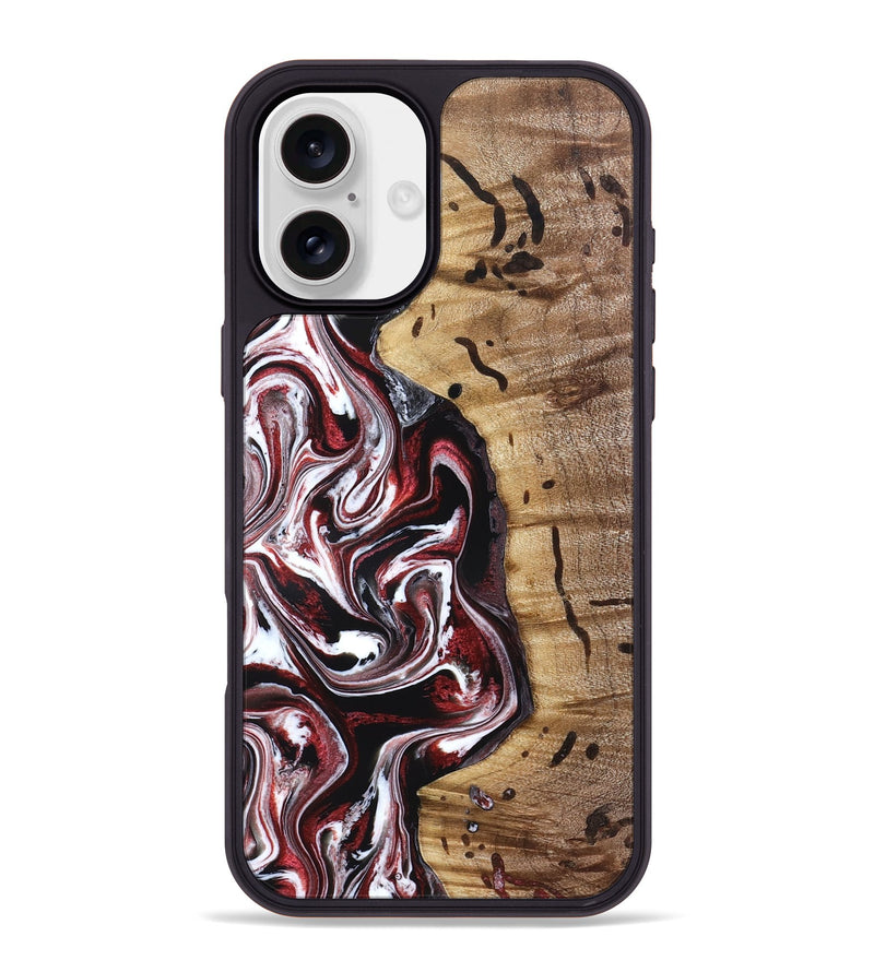iPhone 16 Plus Wood Phone Case - Milena (Red, 832129)