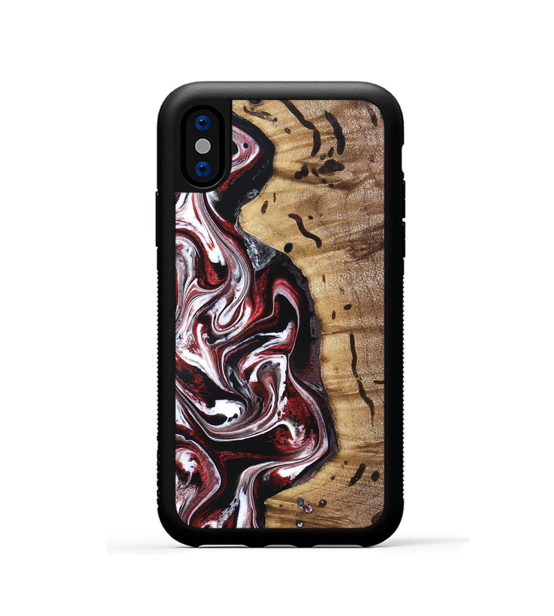 iPhone Xs Wood Phone Case - Milena (Red, 832129)