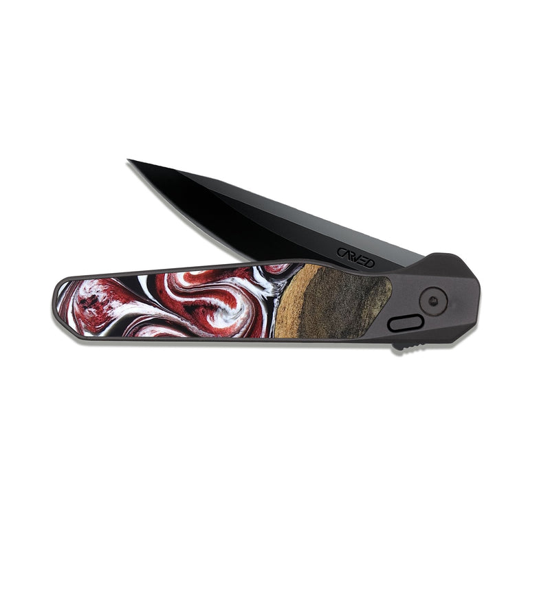 EDC Dark Slate Wood Pocket Knife - Seamus (Red, 832131)