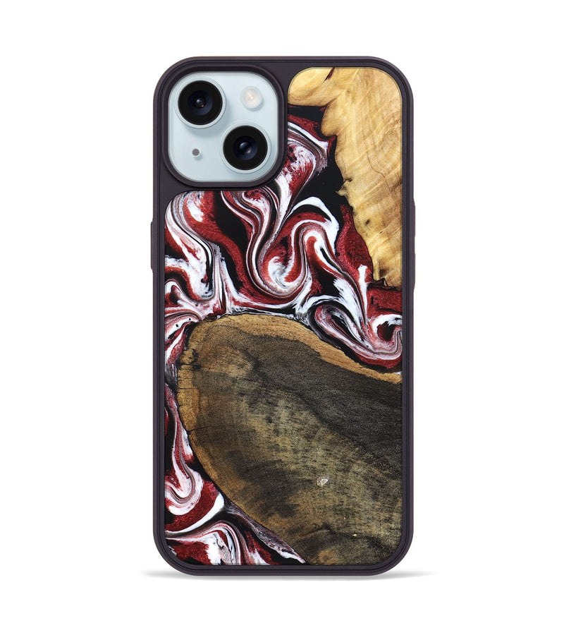 iPhone 15 Wood Phone Case - Seamus (Red, 832131)