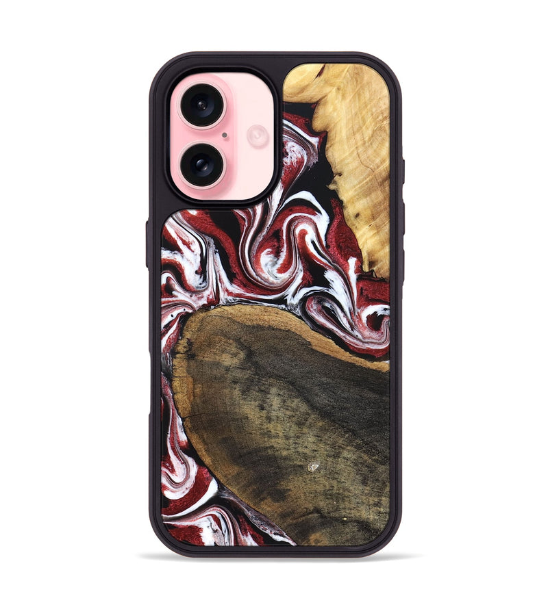iPhone 16 Wood Phone Case - Seamus (Red, 832131)