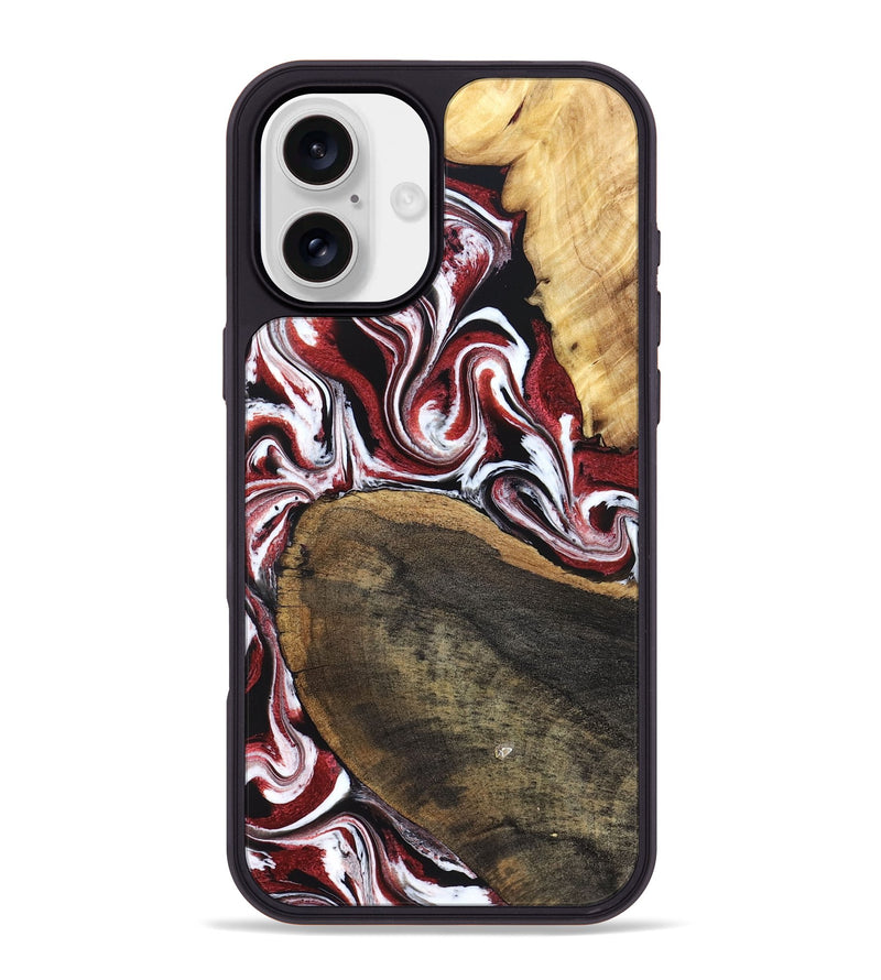 iPhone 16 Plus Wood Phone Case - Seamus (Red, 832131)