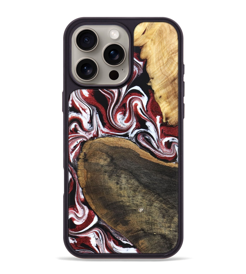 iPhone 16 Pro Max Wood Phone Case - Seamus (Red, 832131)