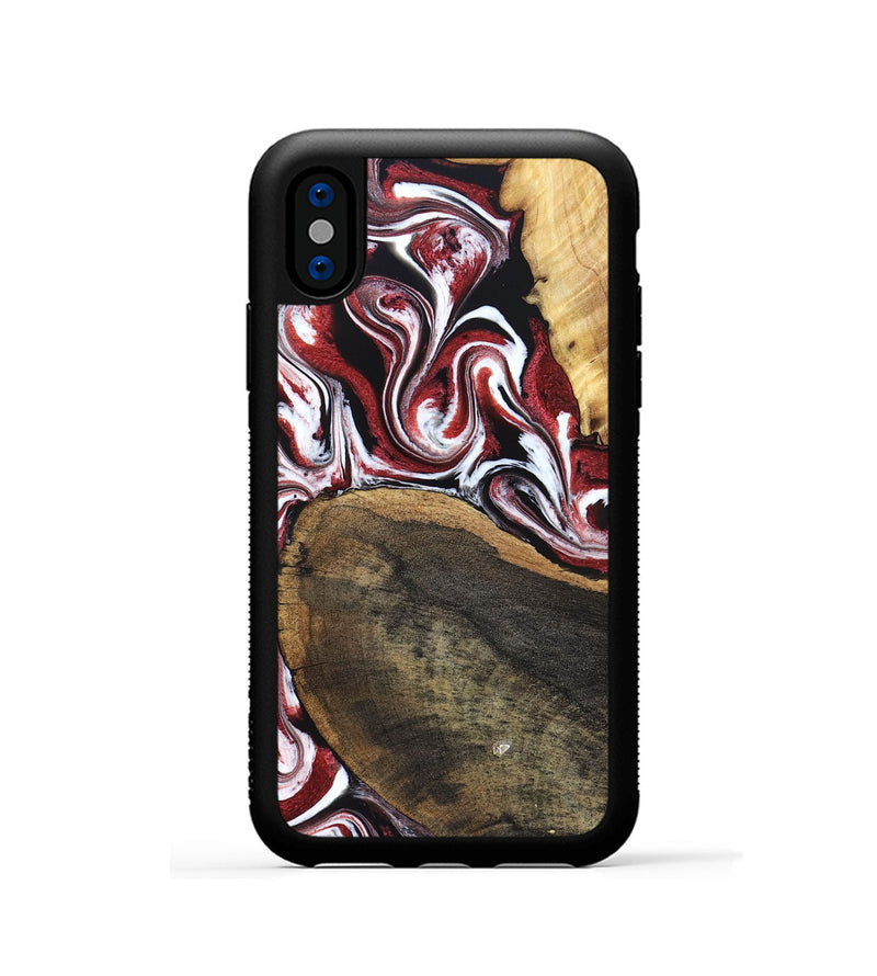 iPhone Xs Wood Phone Case - Seamus (Red, 832131)