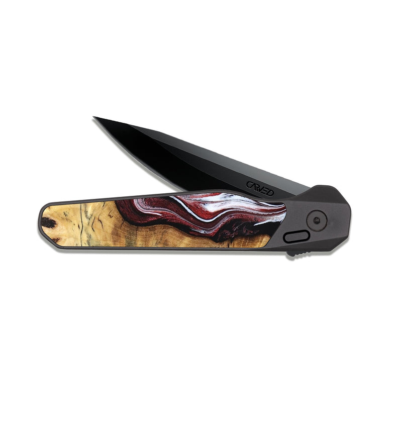 EDC Dark Slate Wood Pocket Knife - Miller (Red, 832132)