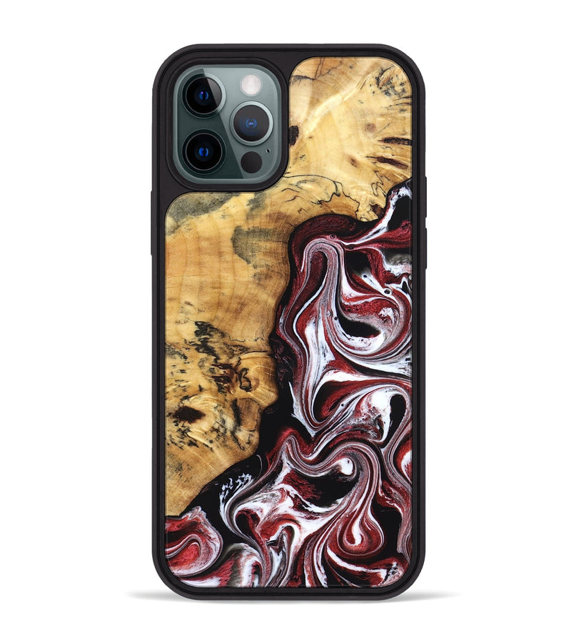 iPhone 12 Pro Max Wood Phone Case - Miller (Red, 832132)