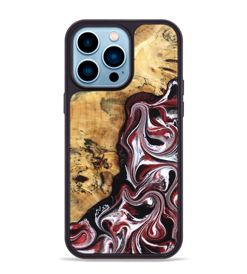iPhone 14 Pro Max Wood Phone Case - Miller (Red, 832132)