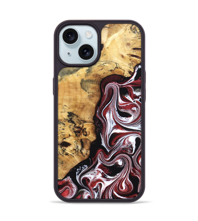 iPhone 15 Wood Phone Case - Miller (Red, 832132)