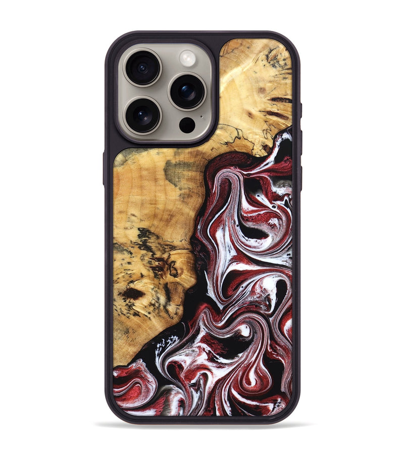 iPhone 15 Pro Max Wood Phone Case - Miller (Red, 832132)