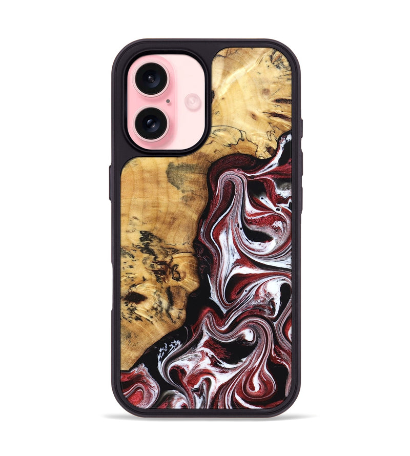 iPhone 16 Wood Phone Case - Miller (Red, 832132)
