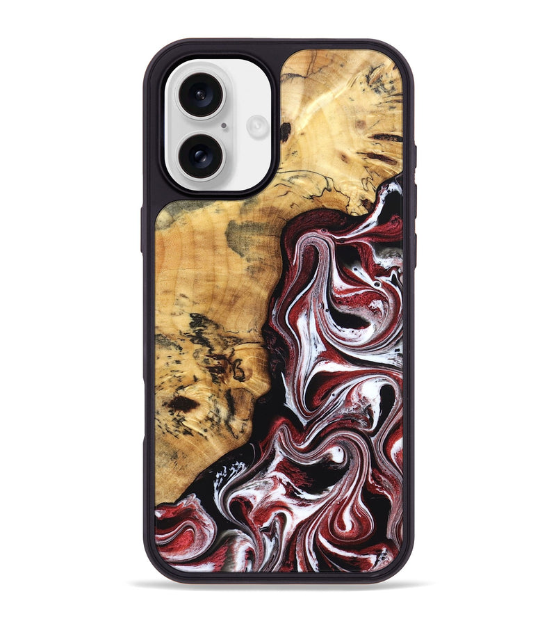 iPhone 16 Plus Wood Phone Case - Miller (Red, 832132)