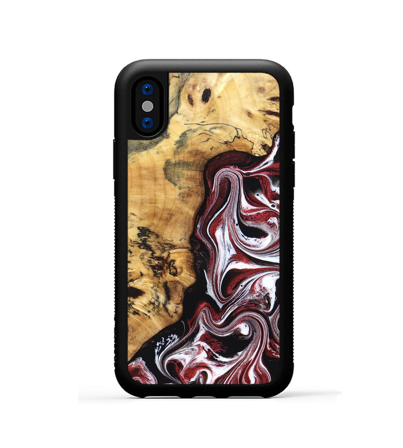 iPhone Xs Wood Phone Case - Miller (Red, 832132)