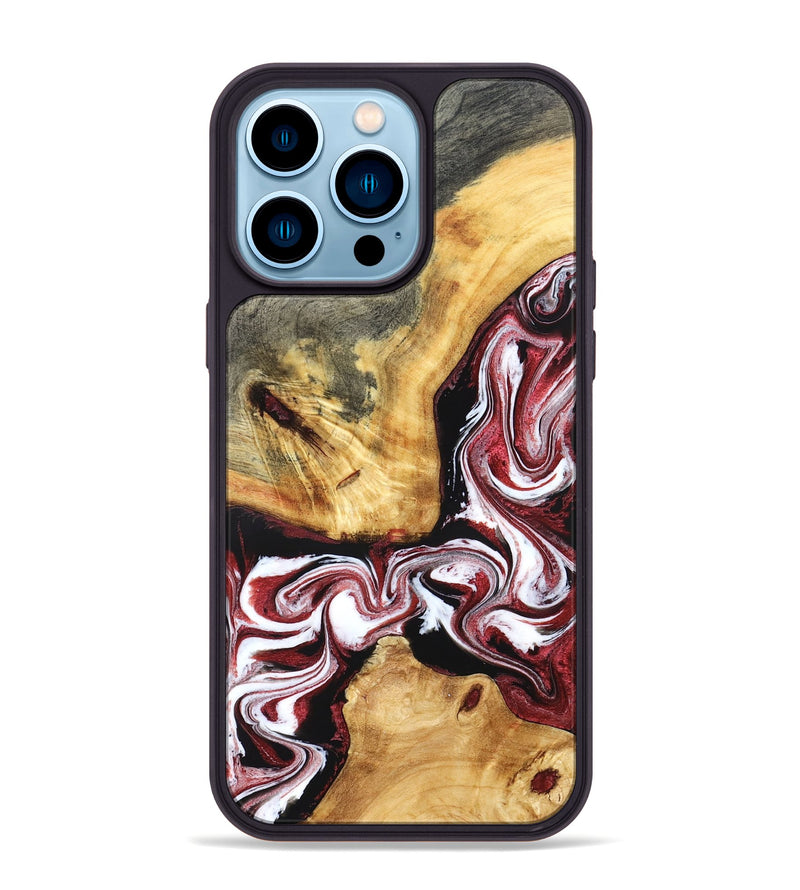 iPhone 14 Pro Max Wood Phone Case - Alethea (Red, 832133)