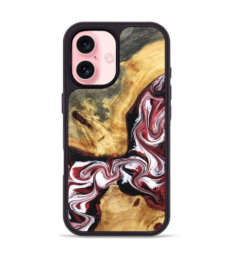 iPhone 16 Wood Phone Case - Alethea (Red, 832133)