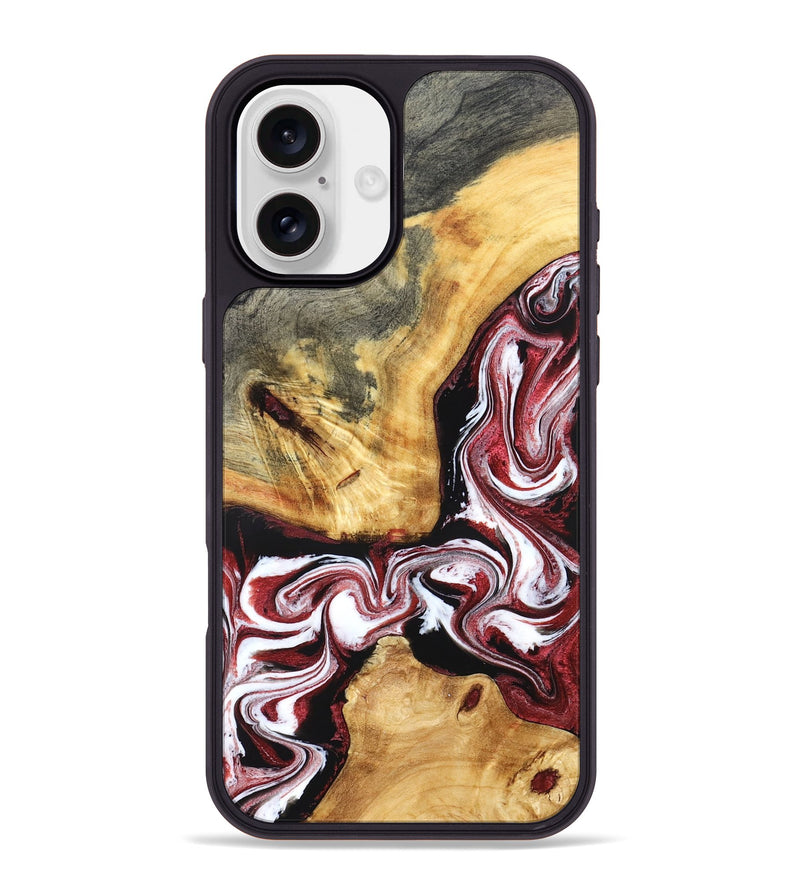 iPhone 16 Plus Wood Phone Case - Alethea (Red, 832133)
