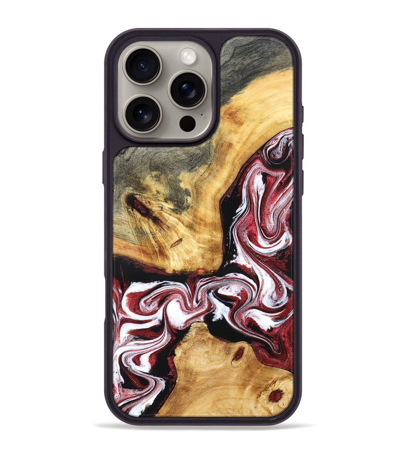 iPhone 16 Pro Max Wood Phone Case - Alethea (Red, 832133)