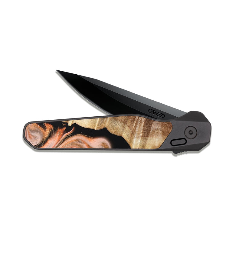 EDC Dark Slate Wood Pocket Knife - Deshawn (Red, 832134)