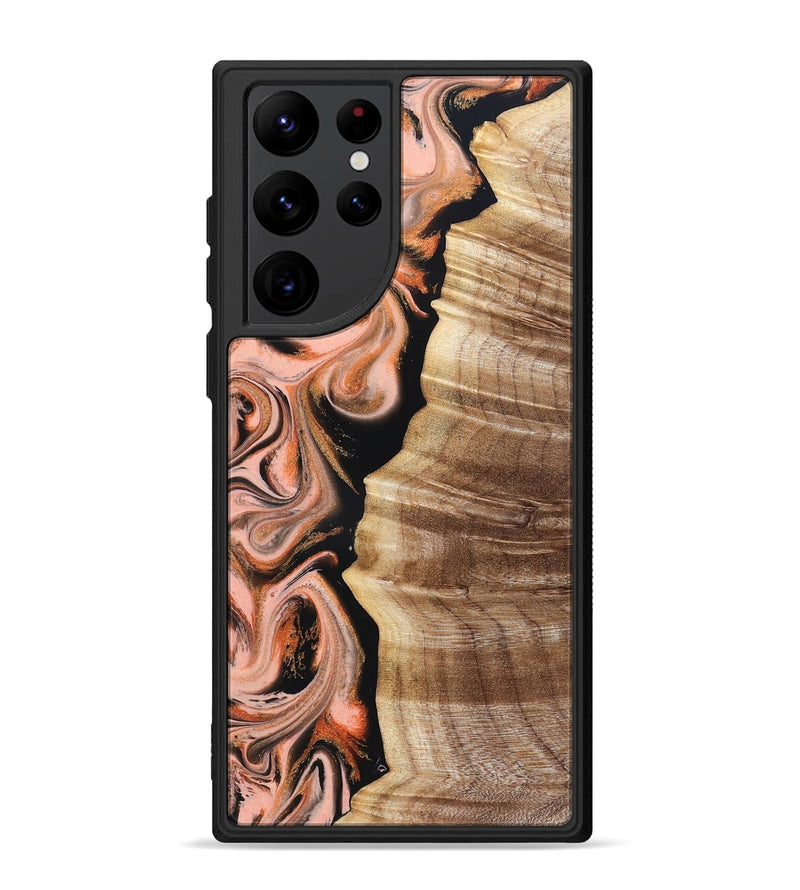 Galaxy S22 Ultra Wood Phone Case - Deshawn (Red, 832134)
