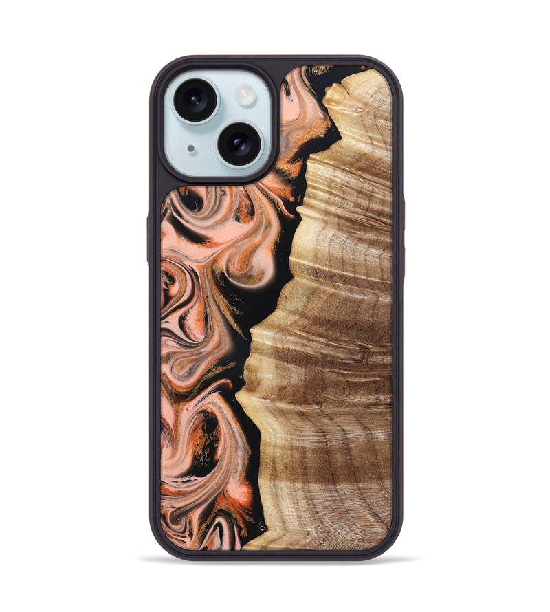 iPhone 15 Wood Phone Case - Deshawn (Red, 832134)