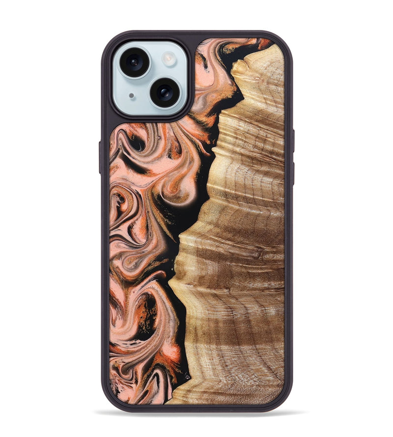 iPhone 15 Plus Wood Phone Case - Deshawn (Red, 832134)
