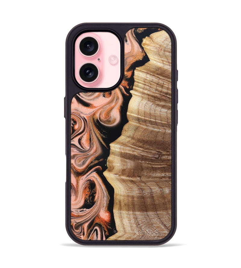 iPhone 16 Wood Phone Case - Deshawn (Red, 832134)