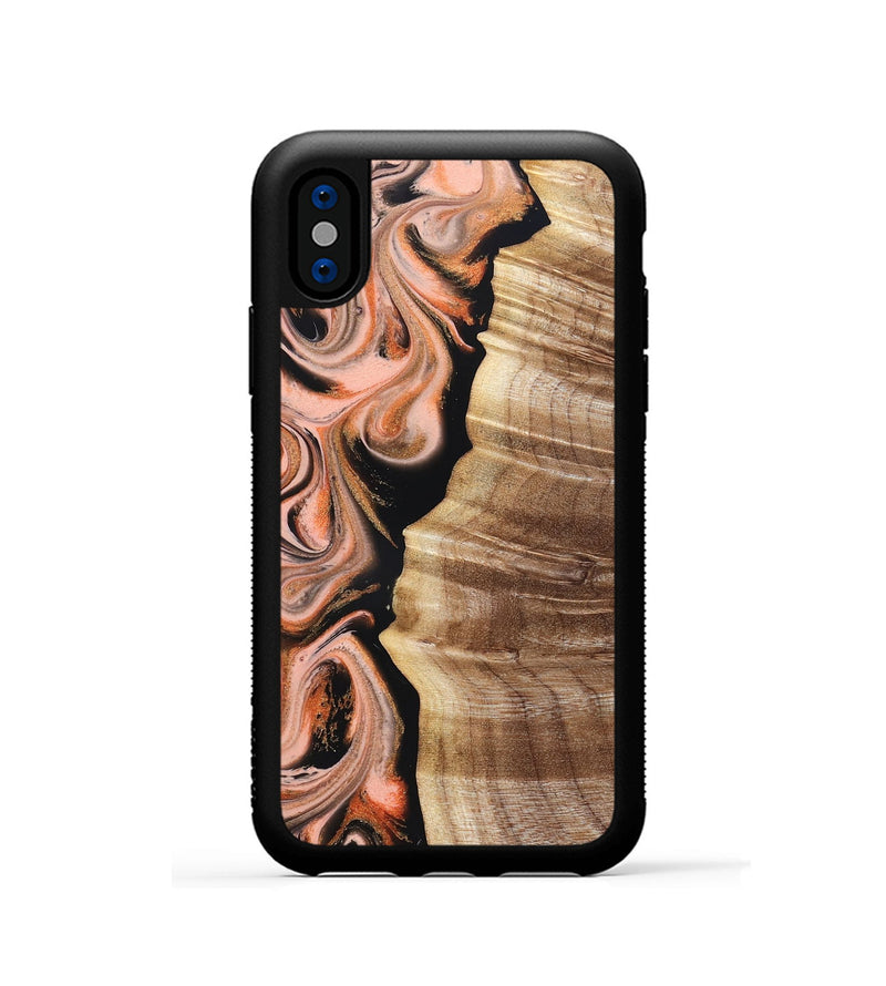 iPhone Xs Wood Phone Case - Deshawn (Red, 832134)