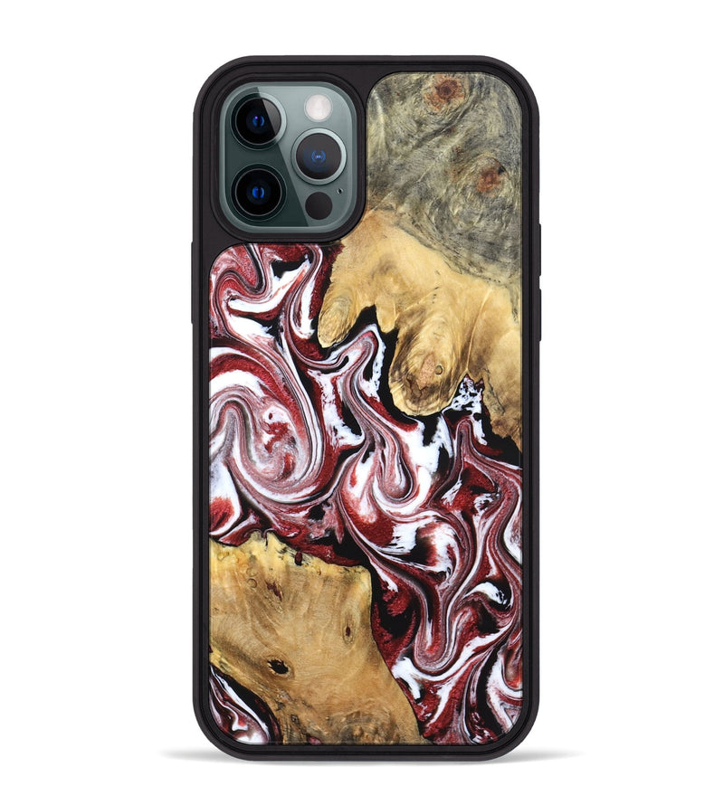 iPhone 12 Pro Max Wood Phone Case - Zoie (Red, 832135)