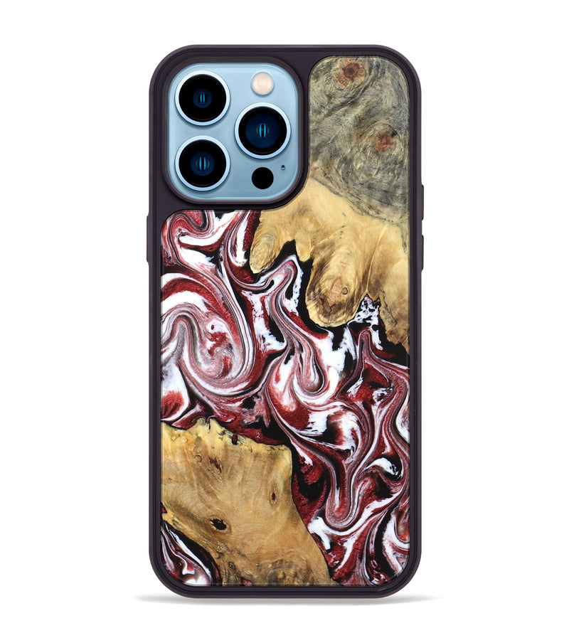 iPhone 14 Pro Max Wood Phone Case - Zoie (Red, 832135)