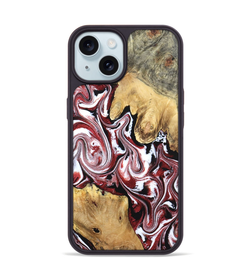 iPhone 15 Wood Phone Case - Zoie (Red, 832135)