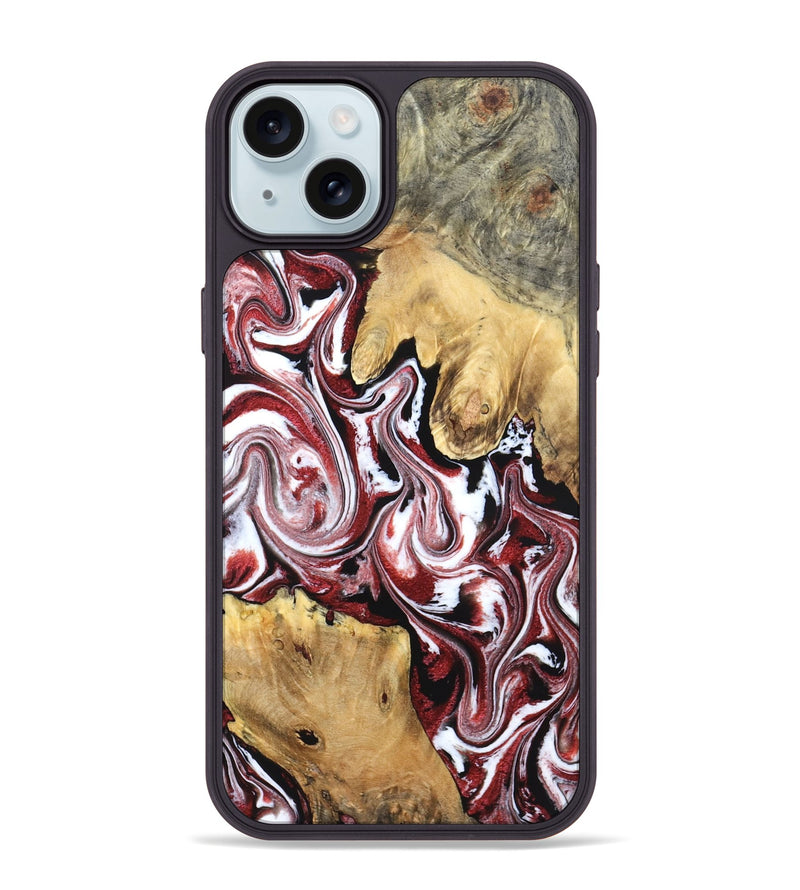 iPhone 15 Plus Wood Phone Case - Zoie (Red, 832135)