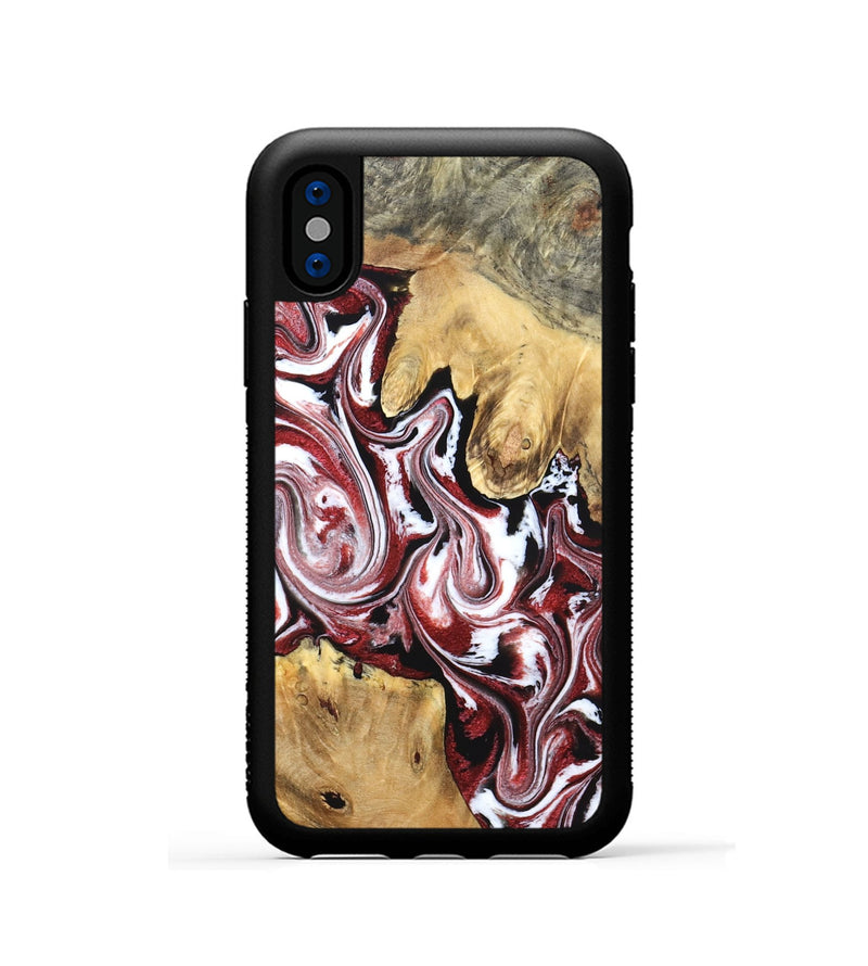 iPhone Xs Wood Phone Case - Zoie (Red, 832135)
