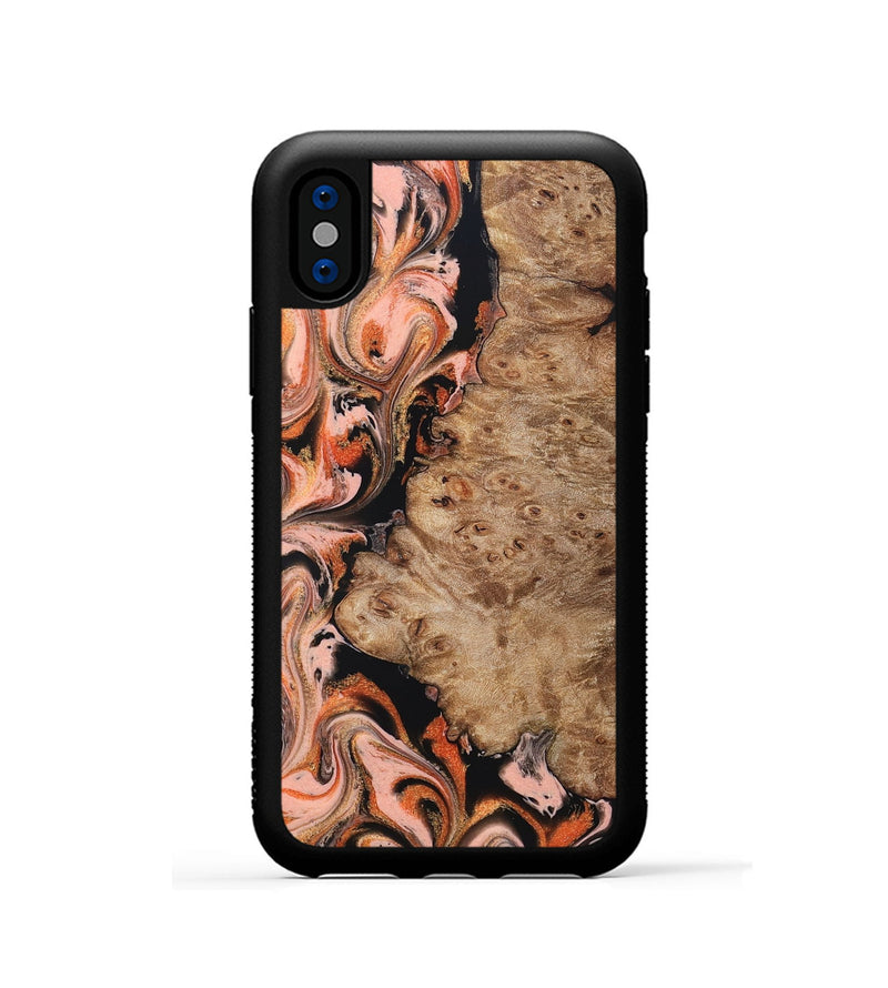 iPhone Xs Wood Phone Case - Ayla (Red, 832136)