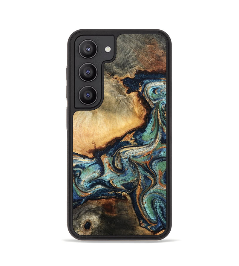 Galaxy S23 Wood Phone Case - June (Teal & Gold, 832148)