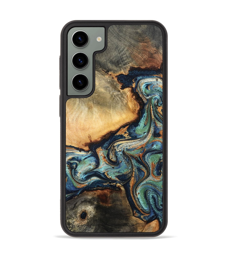 Galaxy S23 Plus Wood Phone Case - June (Teal & Gold, 832148)
