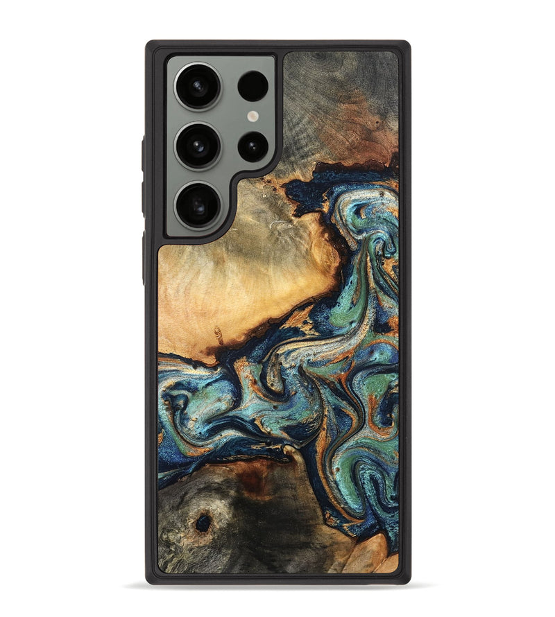 Galaxy S23 Ultra Wood Phone Case - June (Teal & Gold, 832148)