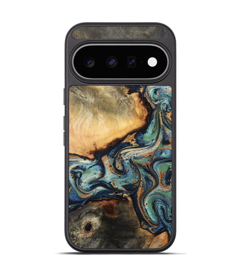 Pixel 11 Wood Phone Case - June (Teal & Gold, 832148)