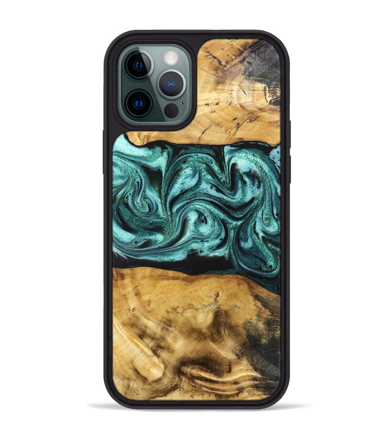 iPhone 12 Pro Max Wood Phone Case - Osman (Green, 832151)