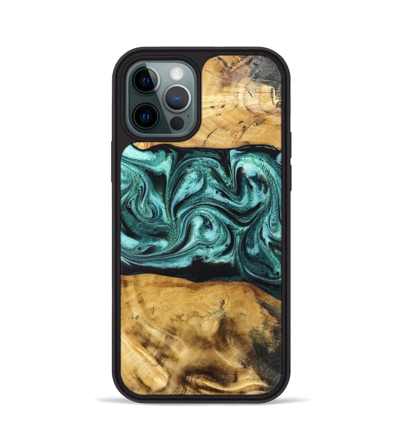 iPhone 12 Pro Wood Phone Case - Osman (Green, 832151)