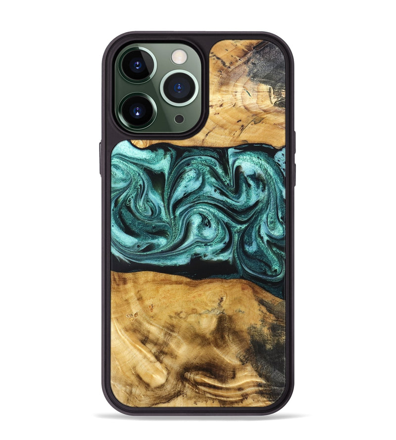 iPhone 13 Pro Max Wood Phone Case - Osman (Green, 832151)