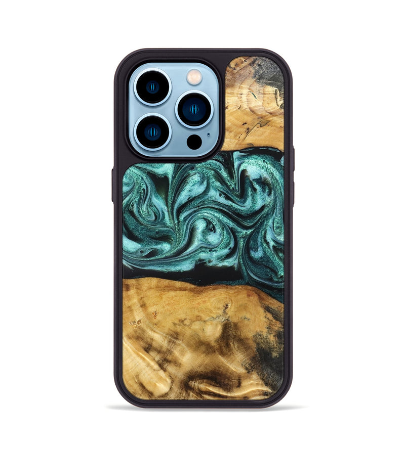 iPhone 14 Pro Wood Phone Case - Osman (Green, 832151)
