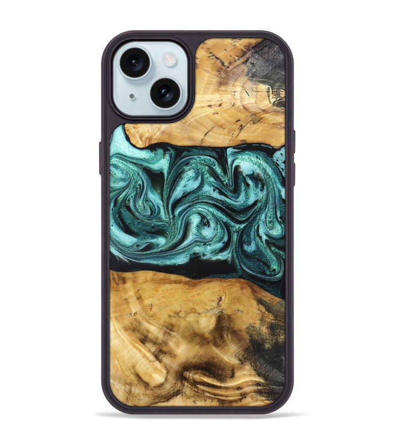 iPhone 15 Plus Wood Phone Case - Osman (Green, 832151)