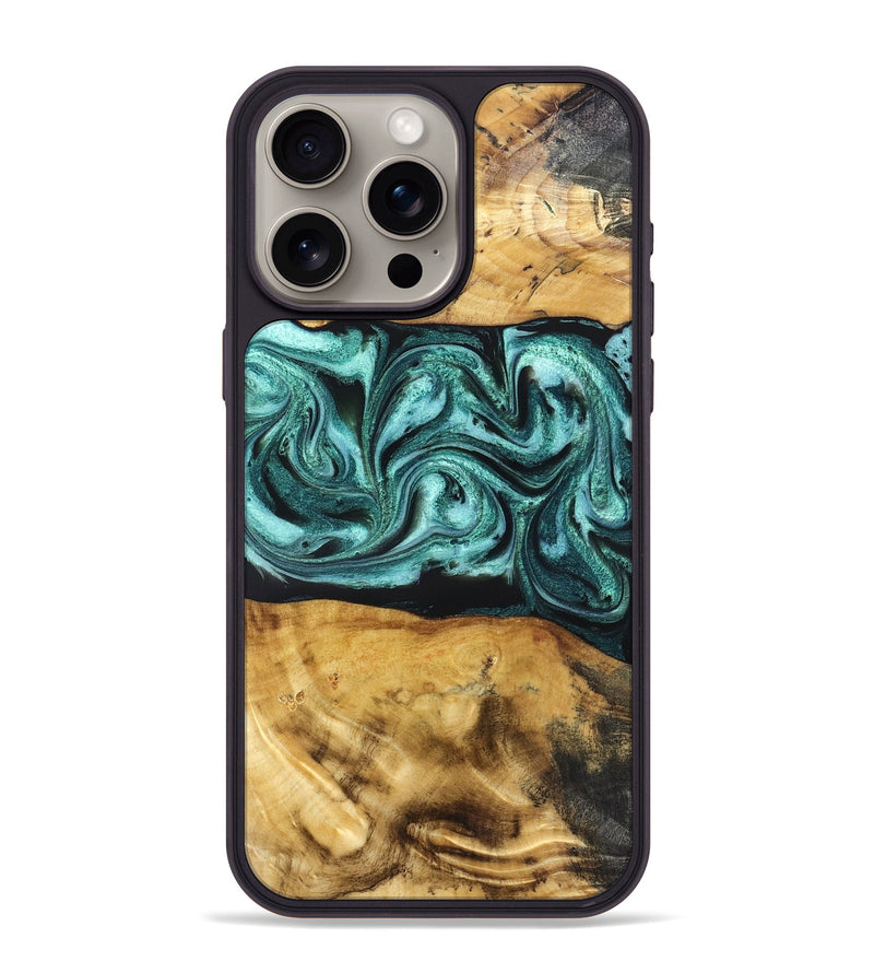 iPhone 15 Pro Max Wood Phone Case - Osman (Green, 832151)
