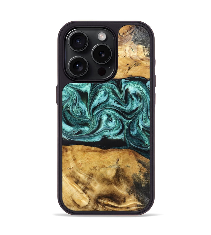 iPhone 15 Pro Wood Phone Case - Osman (Green, 832151)