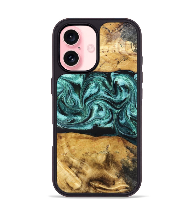 iPhone 16 Wood Phone Case - Osman (Green, 832151)