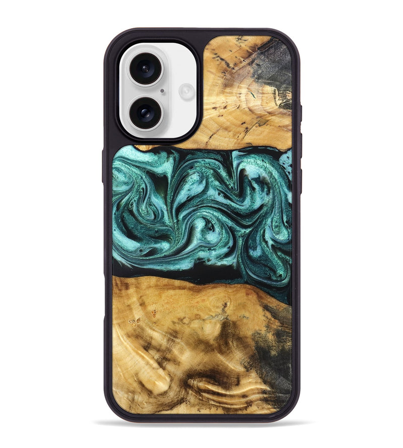 iPhone 16 Plus Wood Phone Case - Osman (Green, 832151)