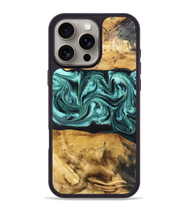 iPhone 16 Pro Max Wood Phone Case - Osman (Green, 832151)