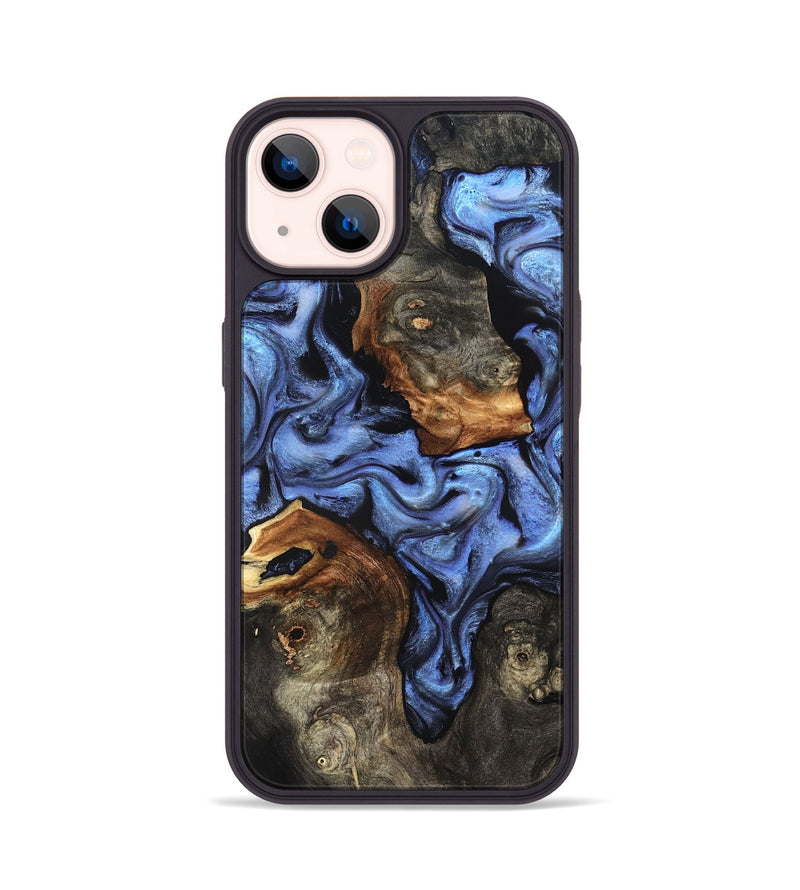 iPhone 14 Wood Phone Case - Zhuri (Blue, 832152)