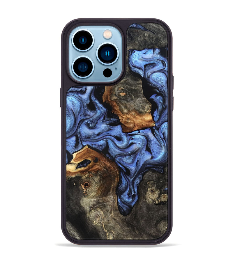 iPhone 14 Pro Max Wood Phone Case - Zhuri (Blue, 832152)
